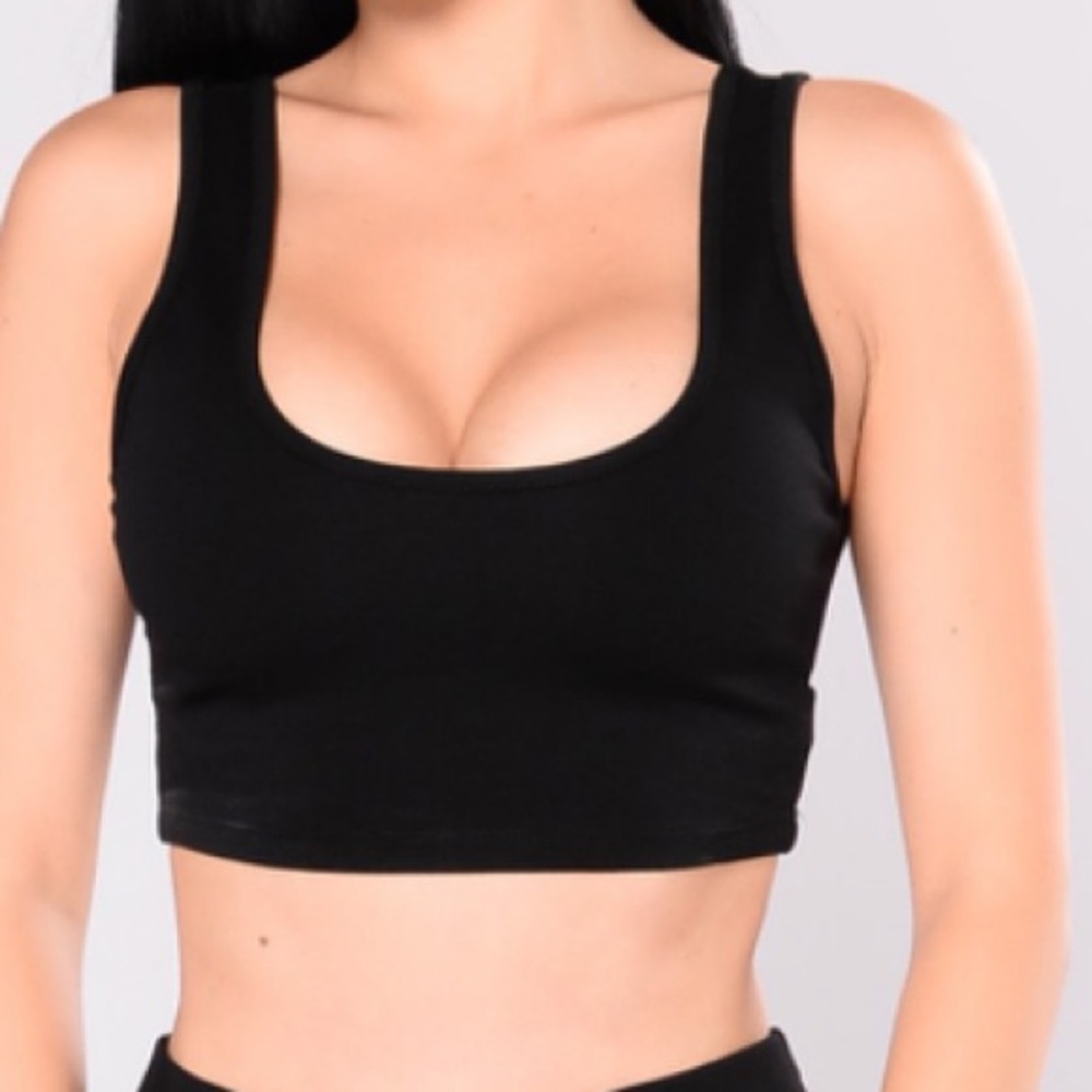 Black Knit Crop Top